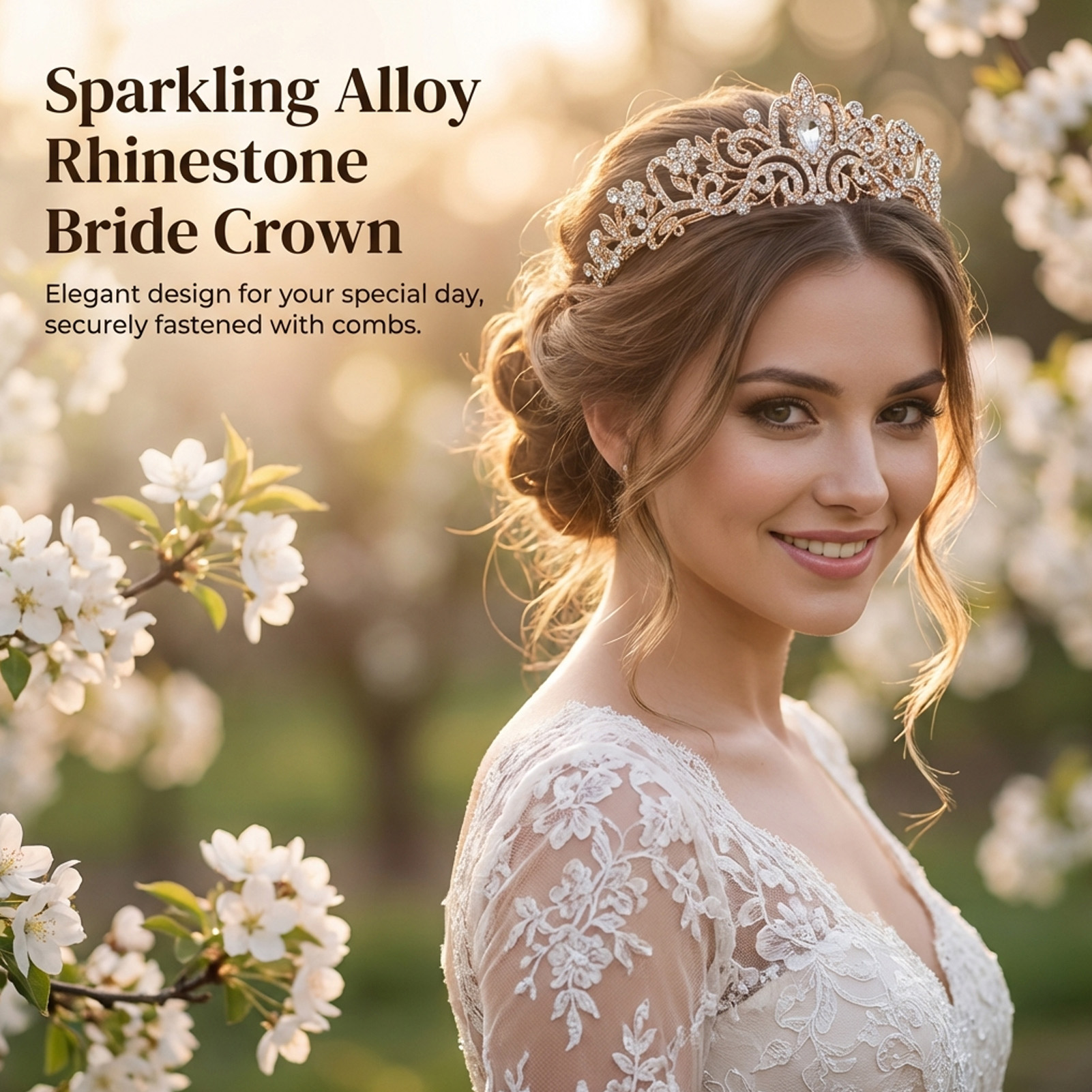 Women'S Accessories Jewelry - Elegant Bridal Crown Sparkly Rhinestone Tiaras