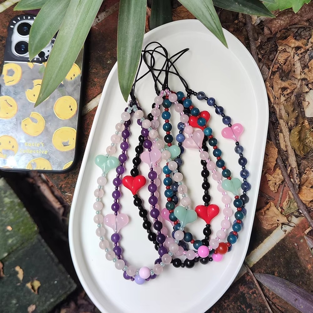 Women'S Y2K Accessories - HERLOOK Natural Stone Phone Charm Lanyard