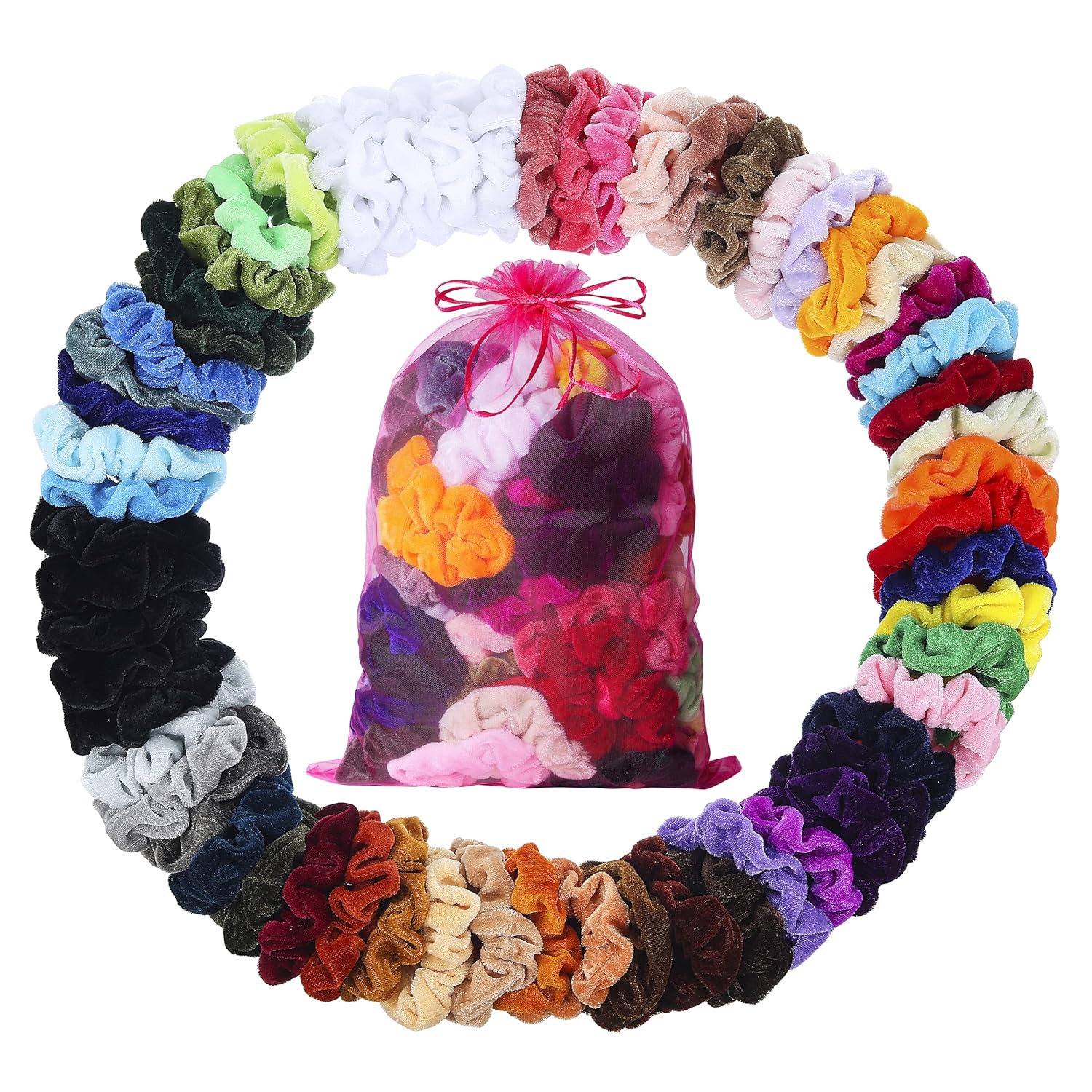 Hair Tie Velvet - Velvet Scrunchies for Women, Girls &