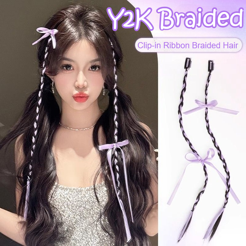 Women'S Y2K Accessories - 2/4PCS Ribbon Bow Boxing Braid for
