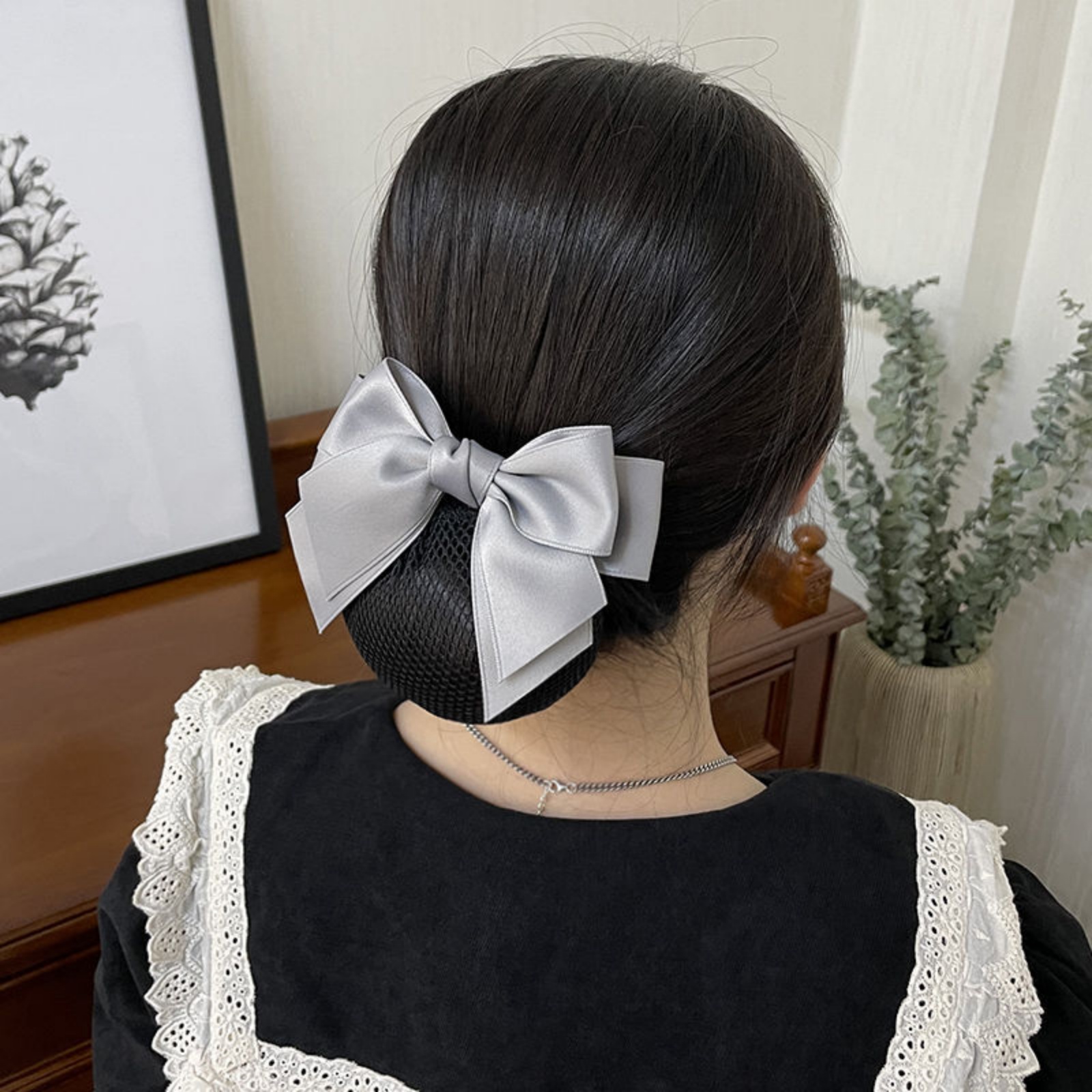 1PC Elegant Bow Hair Net for P - đánh giá và giá Women'S Work Accessories