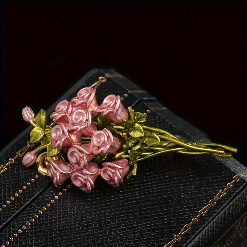 Elegant Pink Rose Bouquet Broo - đánh giá và giá Women Accessories Bouquet