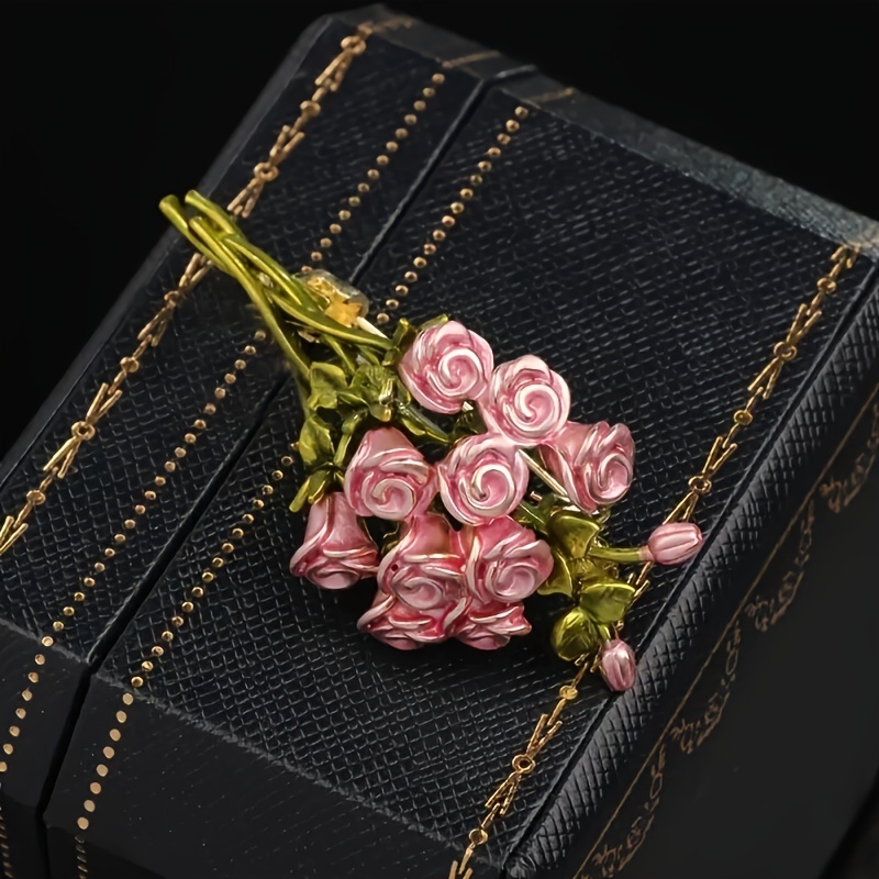 Elegant Pink Rose Bouquet Broo - đánh giá và giá Women Accessories Bouquet