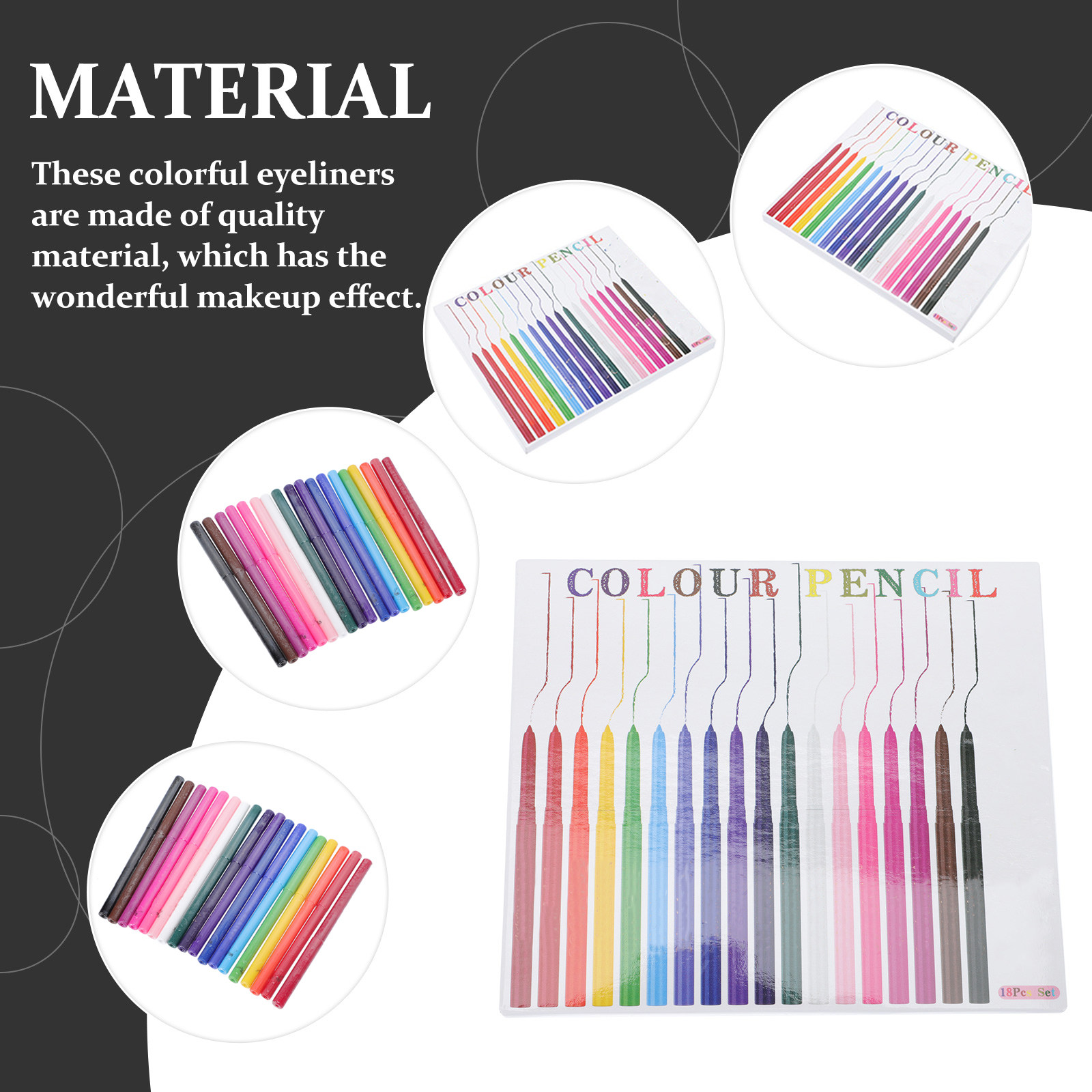 18Pcs Colorful Eyeliner Pencil - đánh giá và giá Women Accessories Drawing