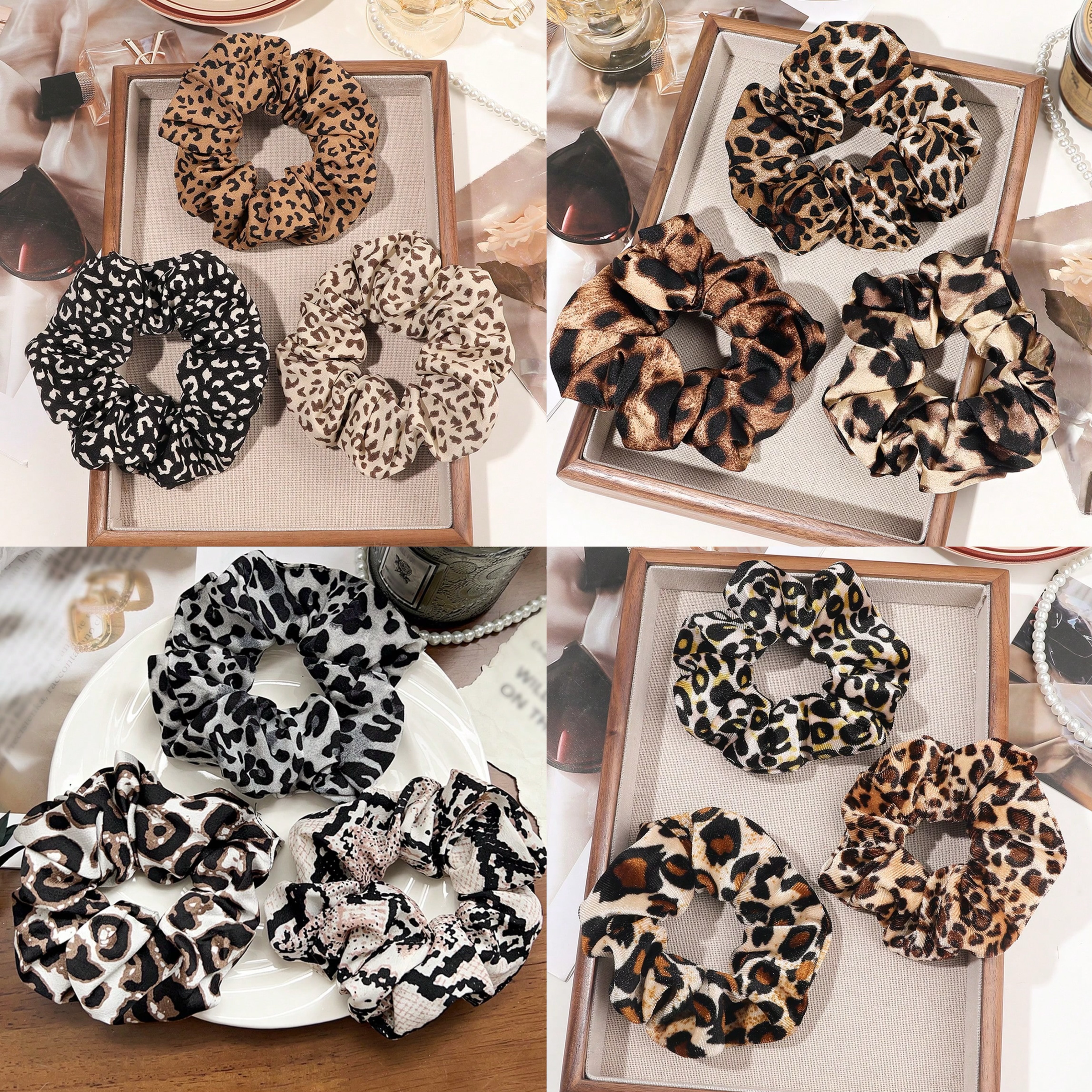 3/6/12PCS Leopard Velvet and S - đánh giá và giá Hair Tie Velvet