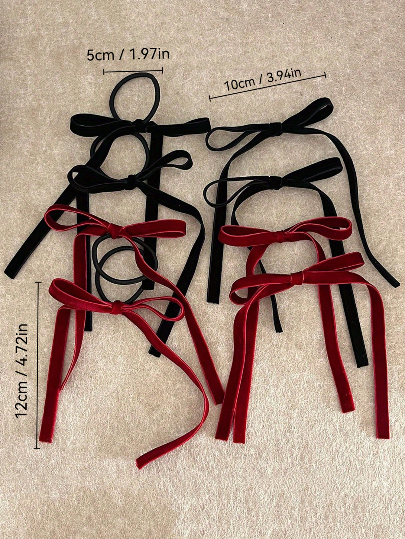 2/8pcs Fashion Black Velvet Bo - đánh giá và giá Hair Tie Velvet
