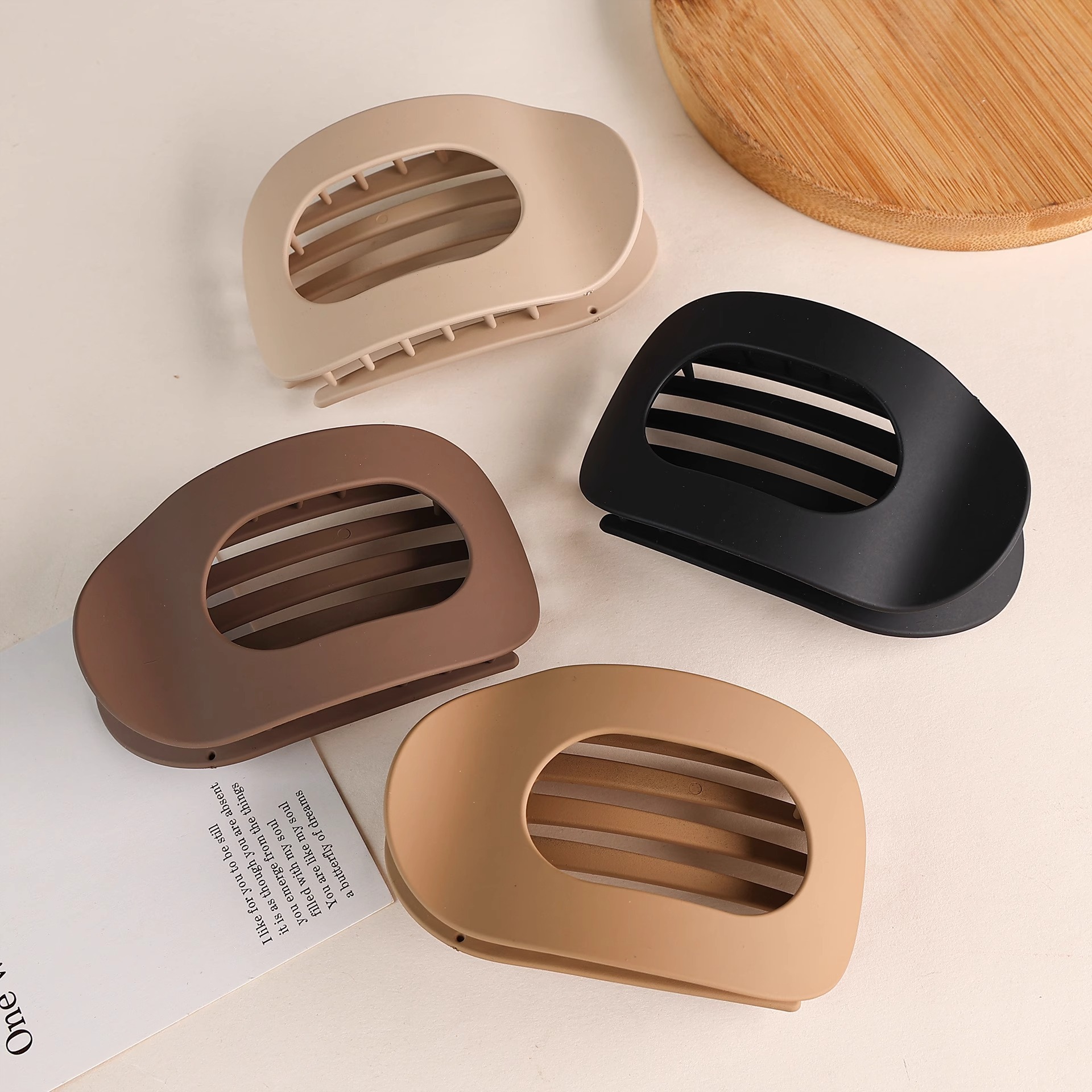 4PCS Solid Color Flat Hair Cli - đánh giá và giá Women'S Work Accessories