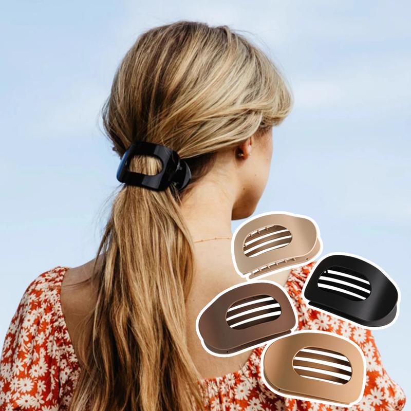 4PCS Solid Color Flat Hair Cli - đánh giá và giá Women'S Work Accessories