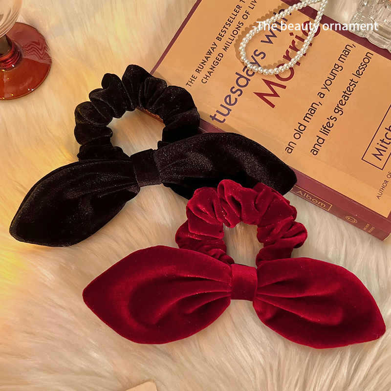 1pc Retro Velvet Rabbit Ear Bo - đánh giá và giá Hair Tie Velvet