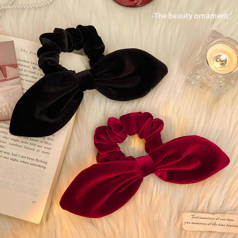 1pc Retro Velvet Rabbit Ear Bo - đánh giá và giá Hair Tie Velvet