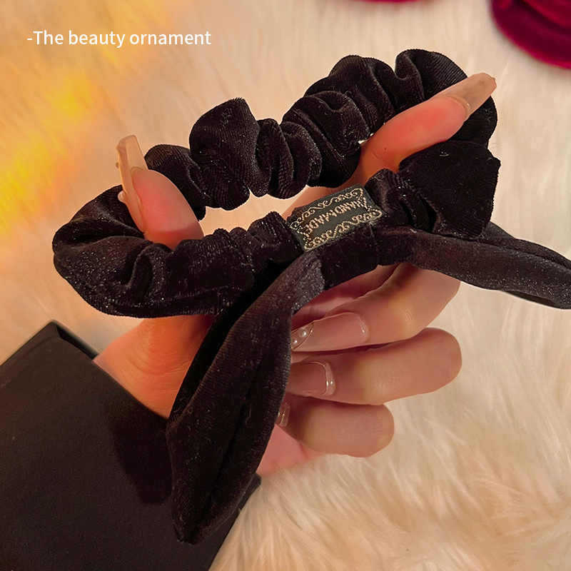 1pc Retro Velvet Rabbit Ear Bo - đánh giá và giá Hair Tie Velvet