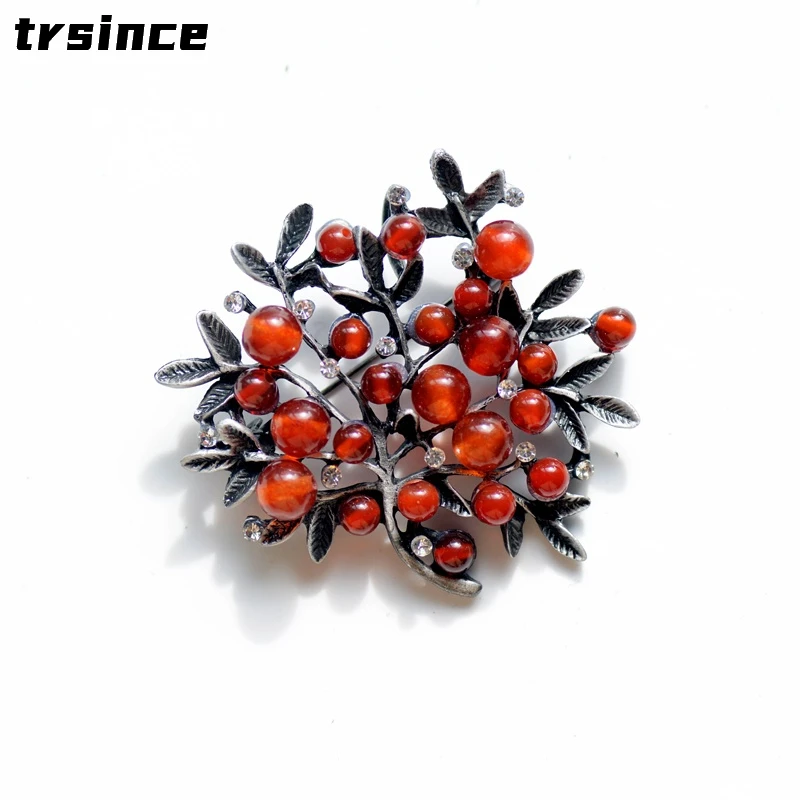 Red Rhinestone Trees Brooch Na - đánh giá và giá Women Accessories Bouquet