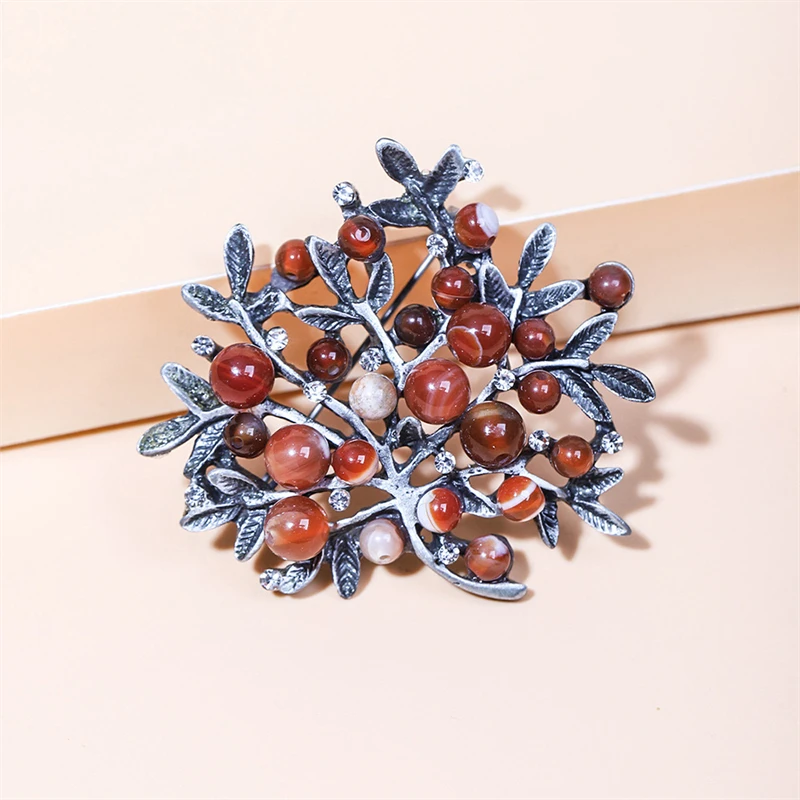 Red Rhinestone Trees Brooch Na - đánh giá và giá Women Accessories Bouquet