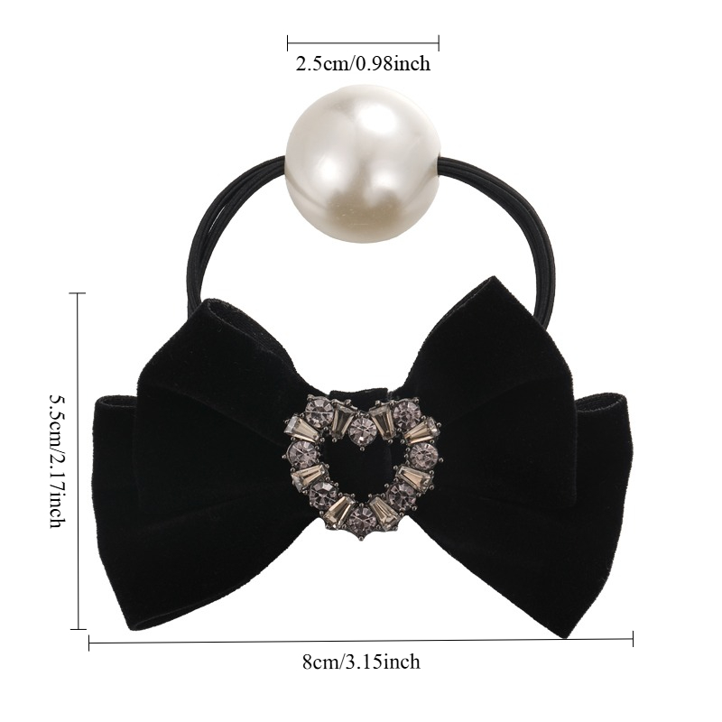 Retro Black Velvet Rhinestone  - đánh giá và giá Hair Tie Velvet