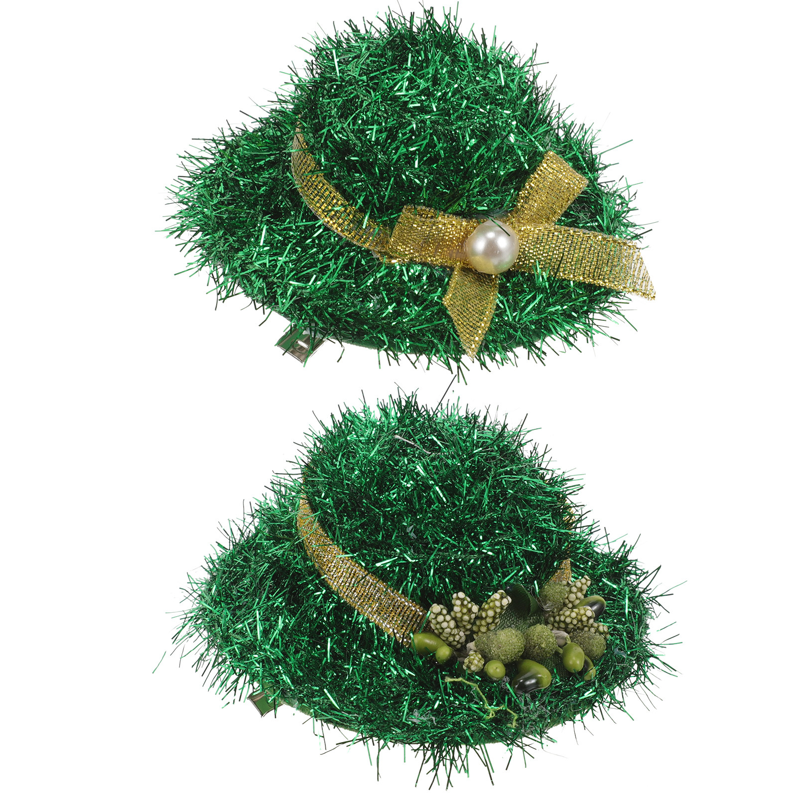 2Pcs Green Hat Hair Clips Top  - đánh giá và giá Women Accessories Bouquet