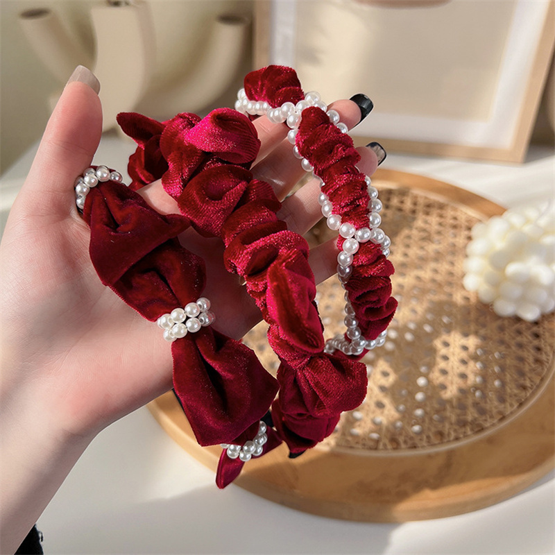 Vintage French Red Velvet Pear - đánh giá và giá Hair Tie Velvet