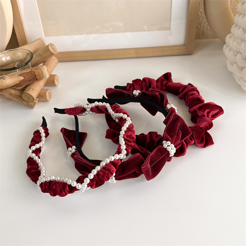 Vintage French Red Velvet Pear - đánh giá và giá Hair Tie Velvet