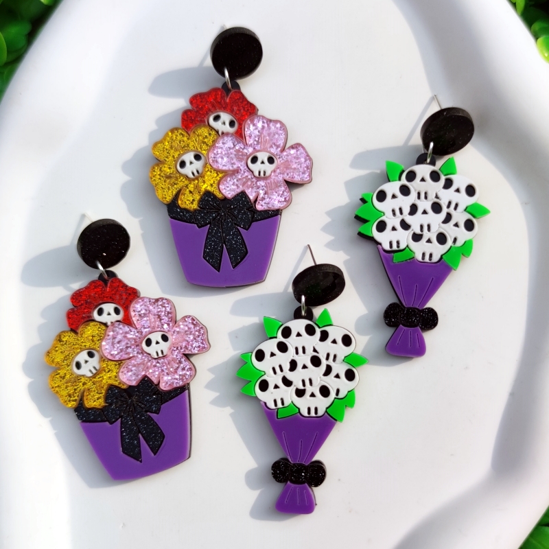 KUGUYS Halloween Skull Skeleto - đánh giá và giá Women Accessories Bouquet