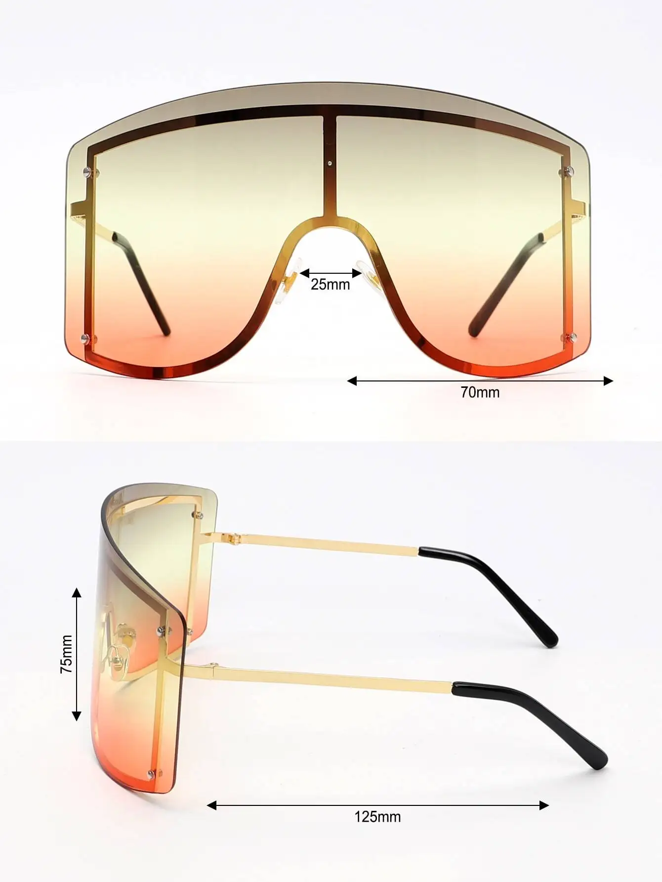 1pc Oversized Rimless Fashiona - đánh giá và giá Women'S Y2K Accessories